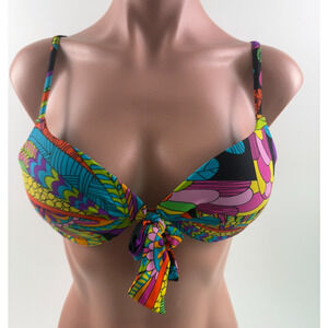 Bikini Bay Underwire Padded Push Up Twisted Bikini Top  Size 10